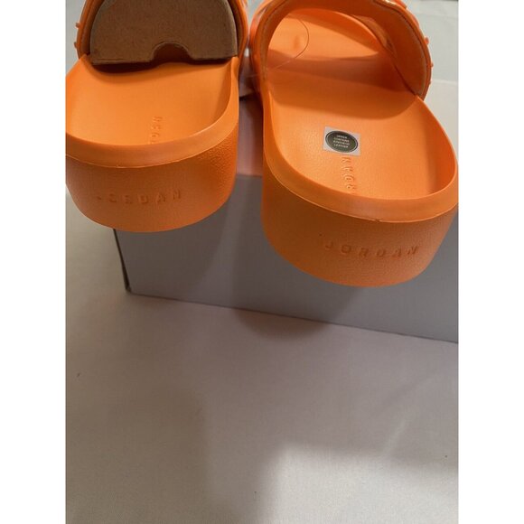 New Womens Size 7 Orange Jordan Nola Slides CZ8027 800 - Picture 7 of 9